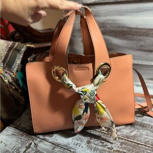 Nanette Lepore Pink Satchel with Floral Scarf